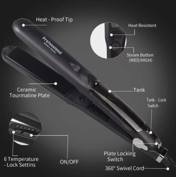 Miniatura 4 de Plancha profesional a vapor turmalina